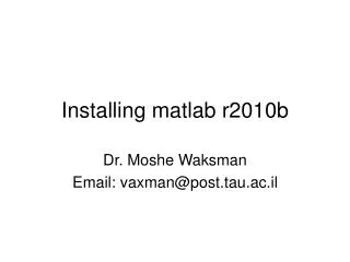 installing matlab r2010b