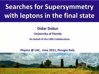 Searches for Supersymmetry with leptons in the final state
