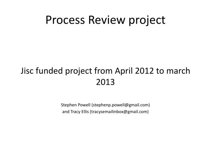 process review project