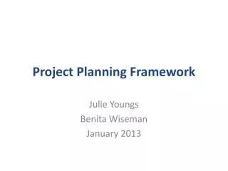 Project Planning Framework
