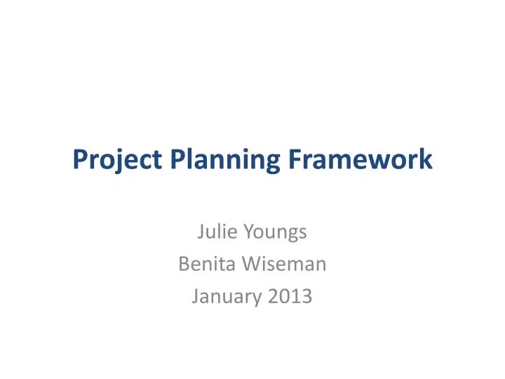 project planning framework