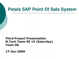 Petals SAP Point Of Sale System