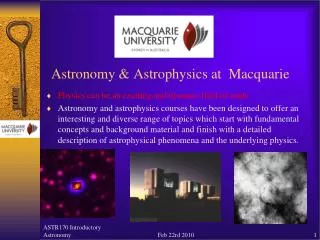 Astronomy &amp; Astrophysics at Macquarie