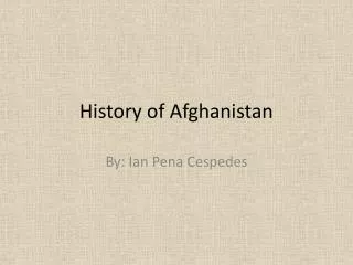 History of Afghanistan