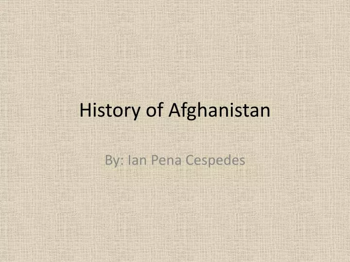 history of afghanistan