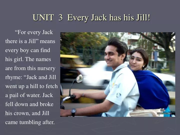 unit 3 every jack has his jill