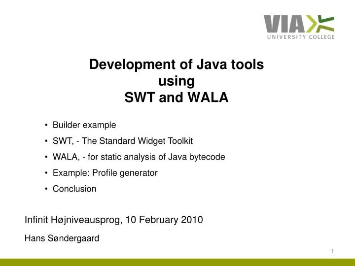 development of java tools using swt and wala