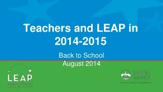 Teachers and LEAP in 2014-2015