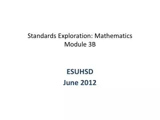 standards exploration mathematics module 3b