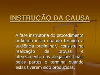 instru o da causa