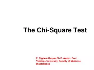 The Chi-Square Test