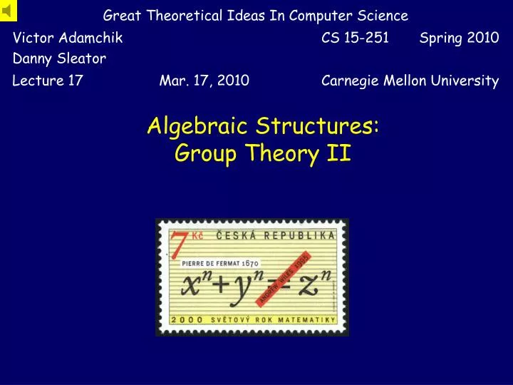 algebraic structures group theory ii