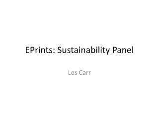 EPrints : Sustainability Panel