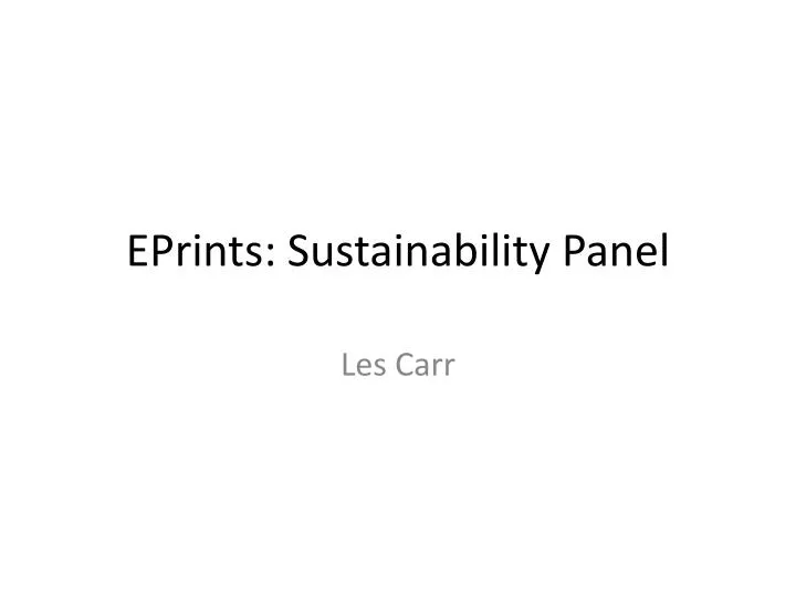 eprints sustainability panel