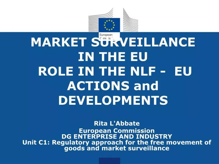 market surveillance in the eu role in the nlf eu actions and developments