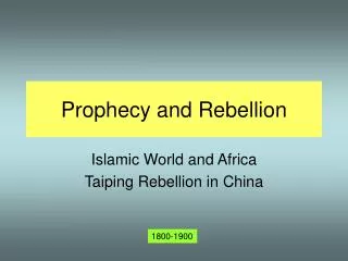 Prophecy and Rebellion