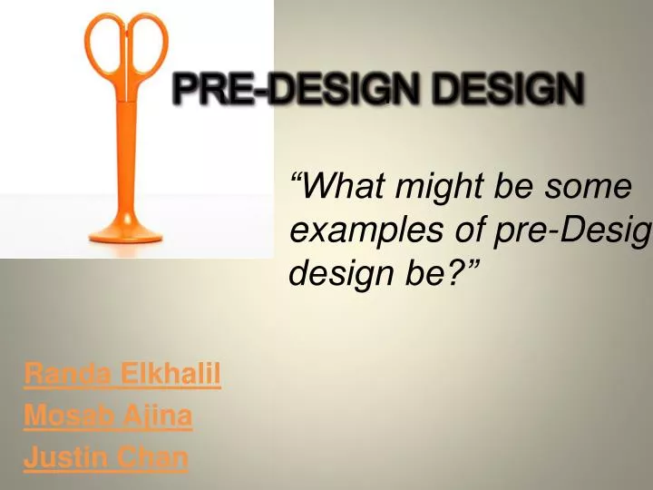 pre design design