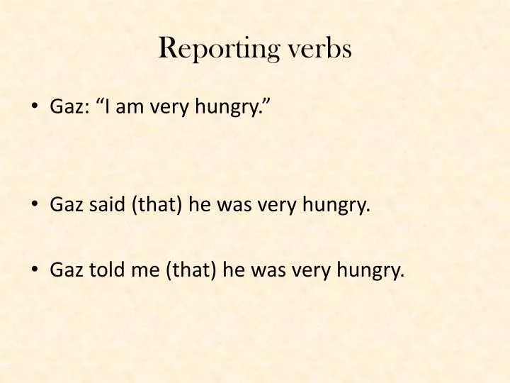 reporting verbs