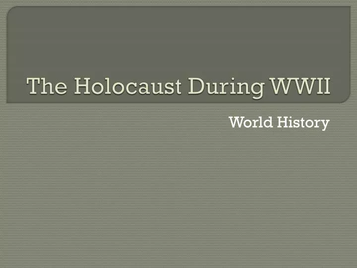 the holocaust during wwii