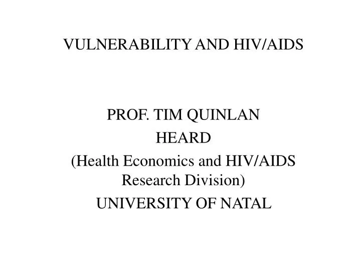 vulnerability and hiv aids