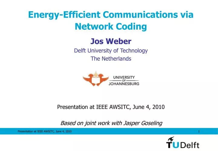 energy efficient communications via network coding