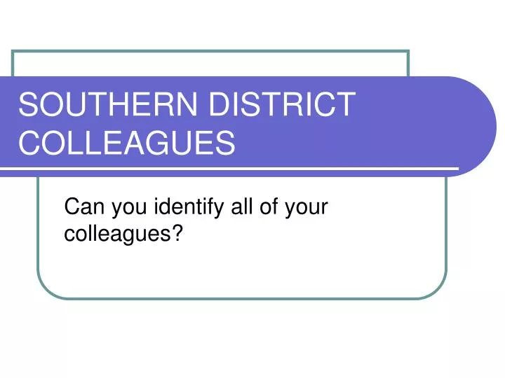 southern district colleagues