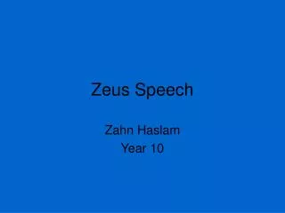 Zeus Speech