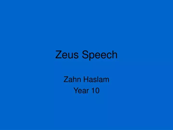 zeus speech