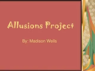 Allusions Project