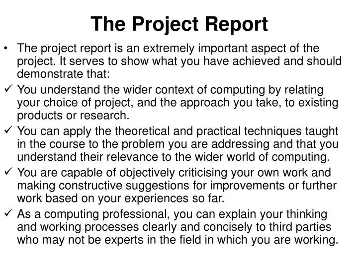 the project report