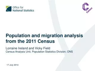 Population and migration analysis from the 2011 Census