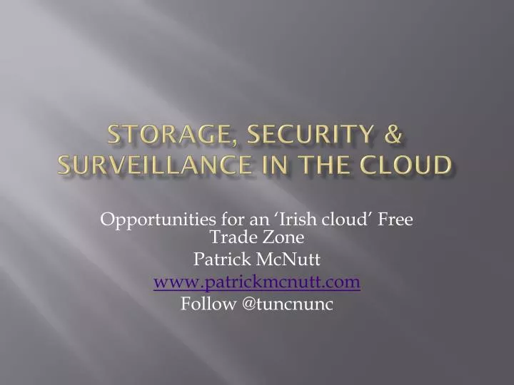 storage security surveillance in the cloud