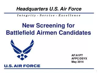 New Screening for Battlefield Airmen Candidates