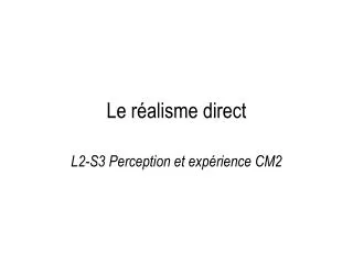 le r alisme direct