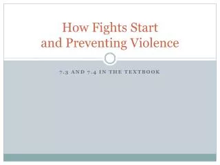 How Fights Start and Preventing Violence