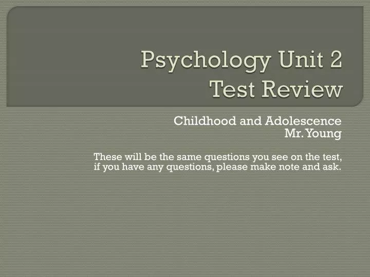 psychology unit 2 test review