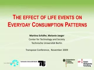 The effect of life events on Everyday Consumption Patterns