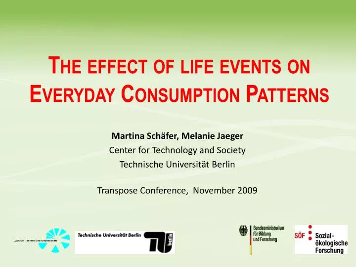 the effect of life events on everyday consumption patterns