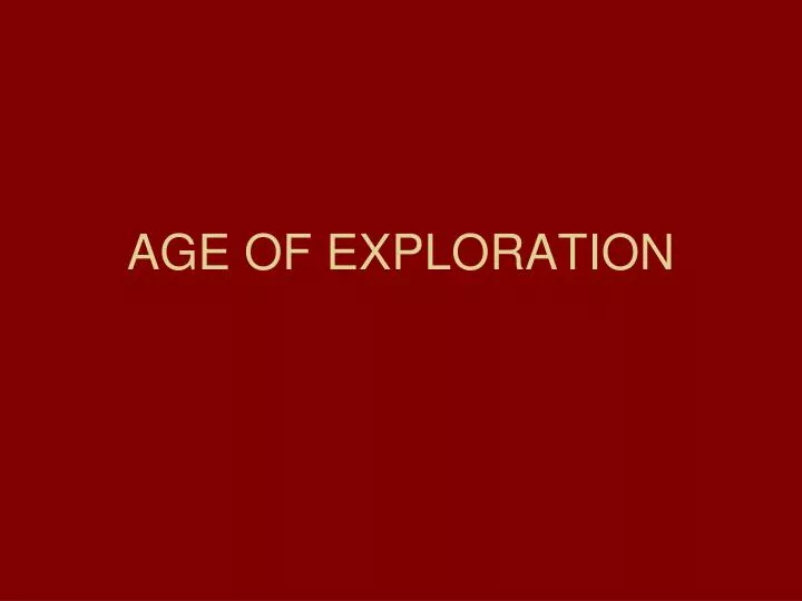 age of exploration