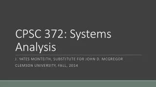 CPSC 372: Systems Analysis