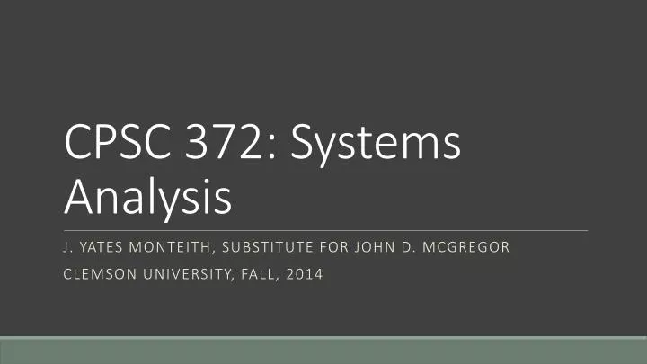 cpsc 372 systems analysis