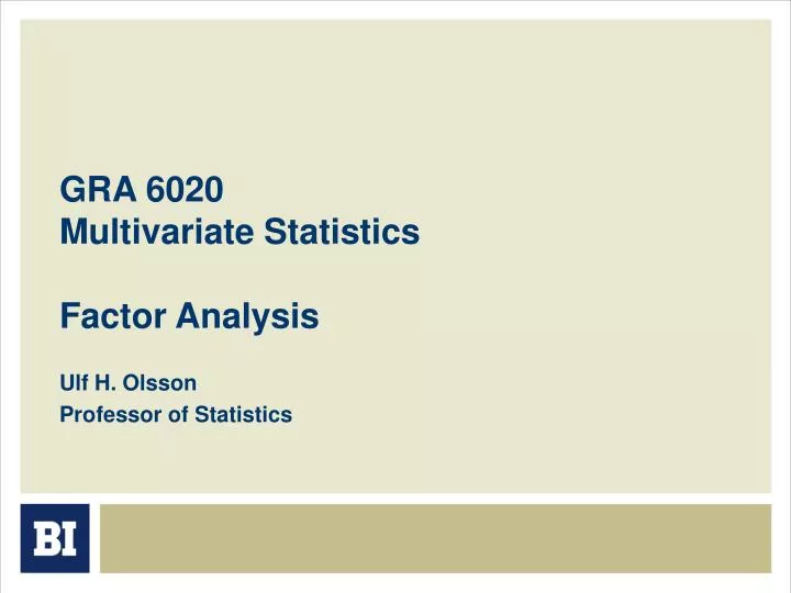 gra 6020 multivariate statistics factor analysis