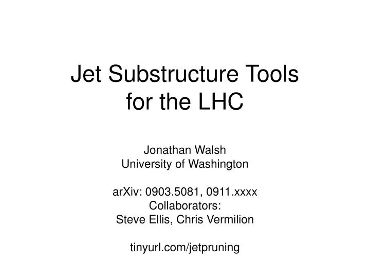 jet substructure tools for the lhc