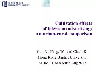 Cultivation effects of television advertising: An urban-rural comparison