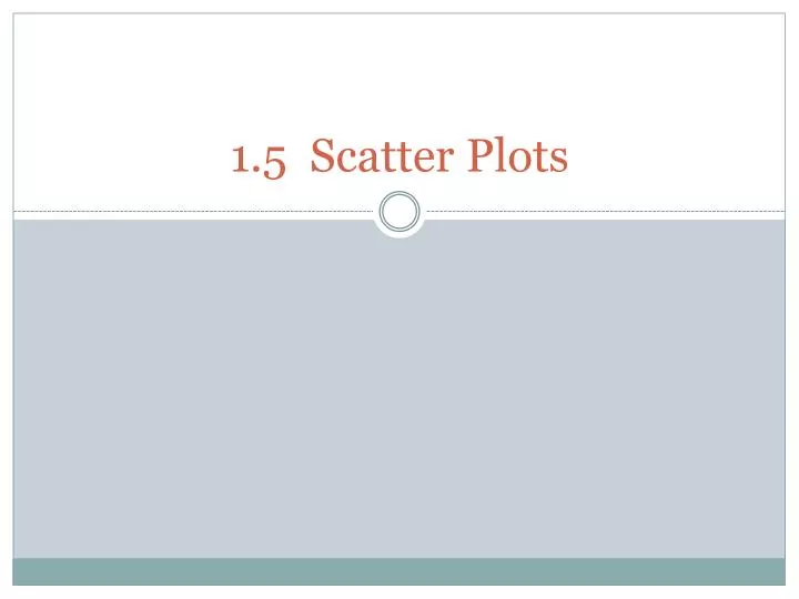 1 5 scatter plots