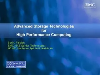 Advanced Storage Technologies for High Performance Computing