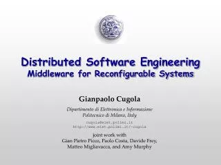 Distributed Software Engineering Middleware for Reconfigurable Systems