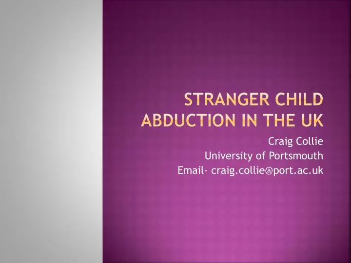 stranger child abduction in the uk