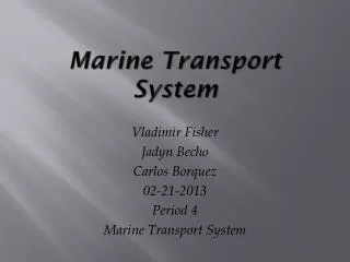 Marine Transport System
