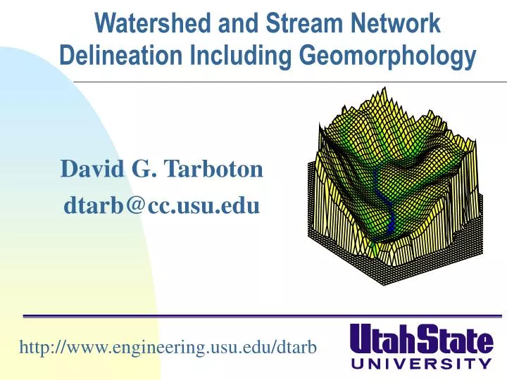 watershed and stream network delineation including geomorphology